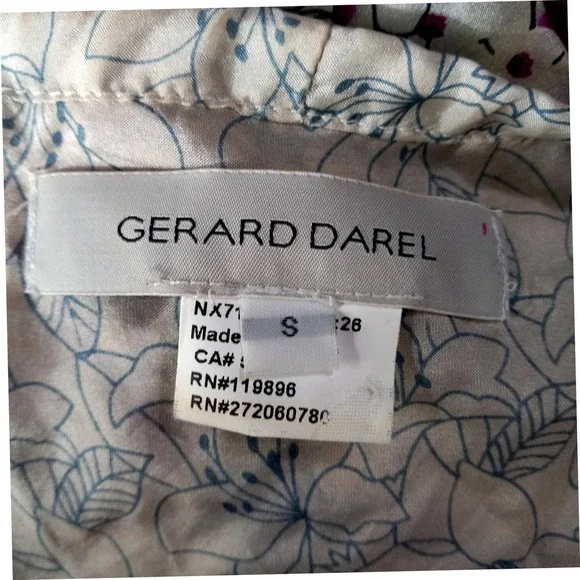 Gerard Darel Plum and Teal on Cream Silk Floral Tunic Blouse Size Small EUC - Picture 2 of 13